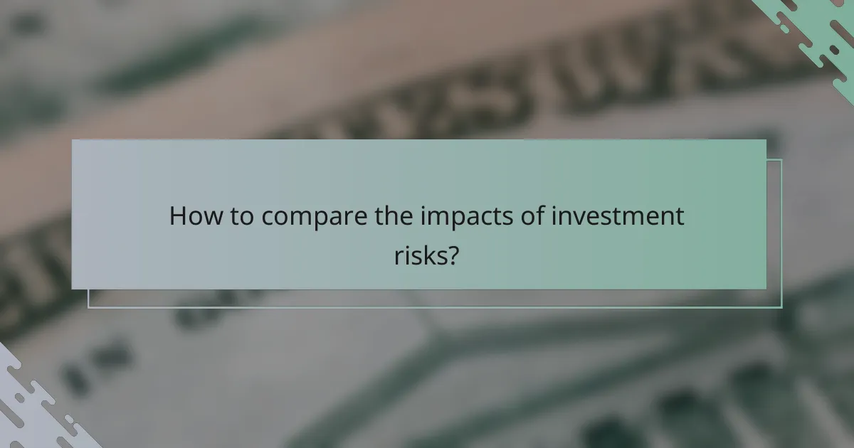 How to compare the impacts of investment risks?