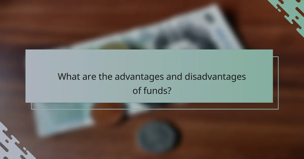 What are the advantages and disadvantages of funds?