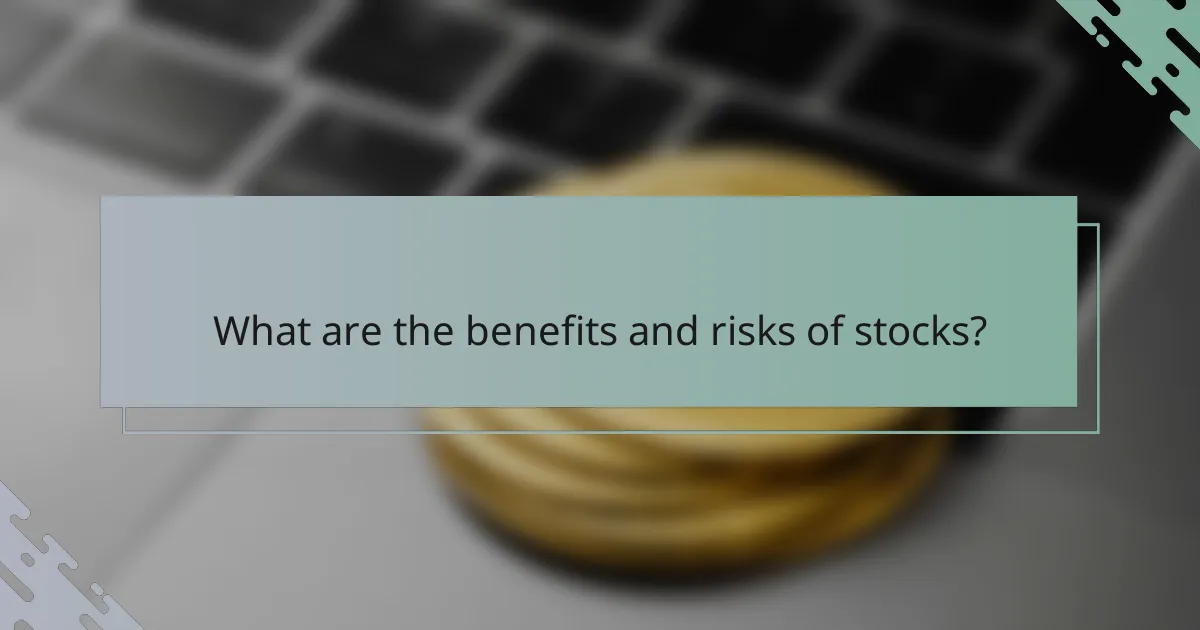 What are the benefits and risks of stocks?