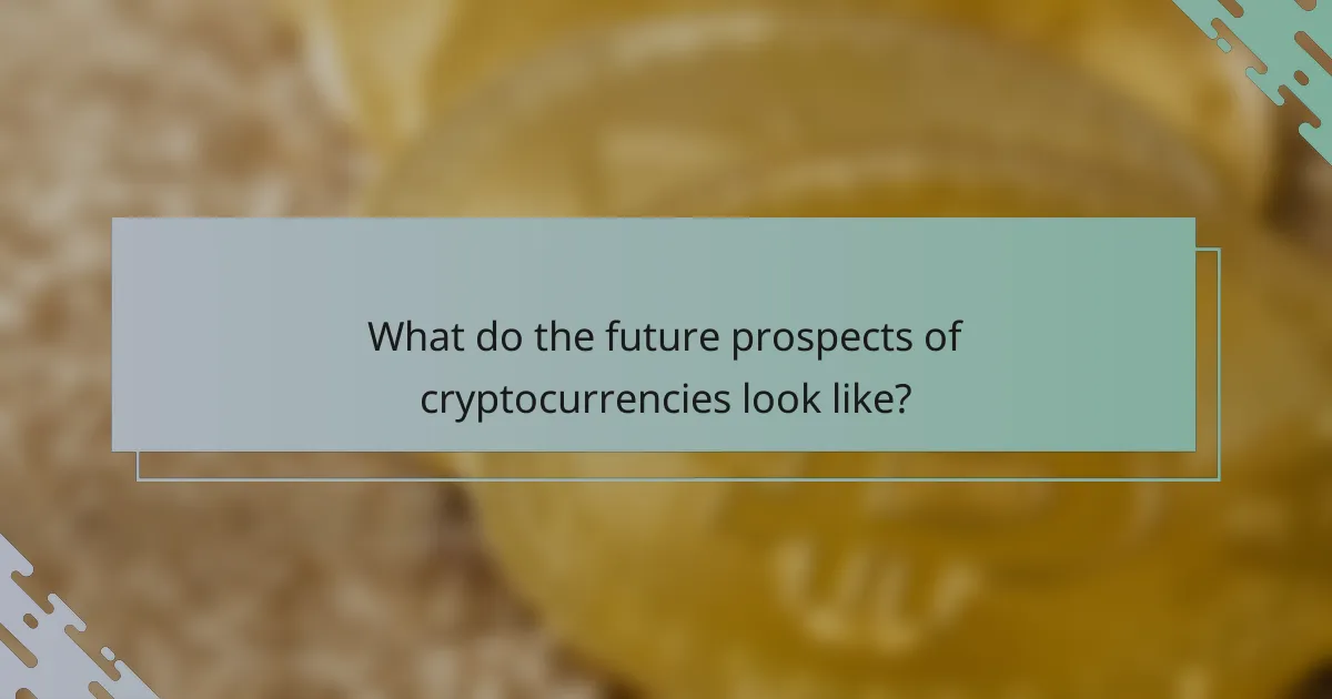 What do the future prospects of cryptocurrencies look like?