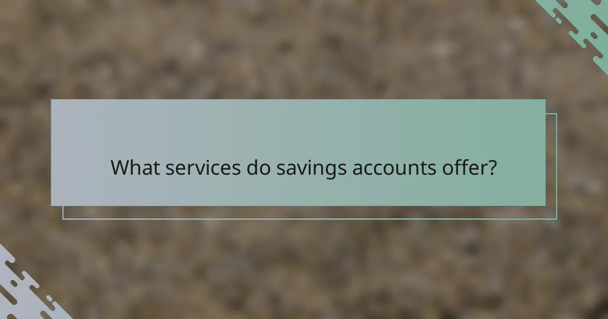 What services do savings accounts offer?
